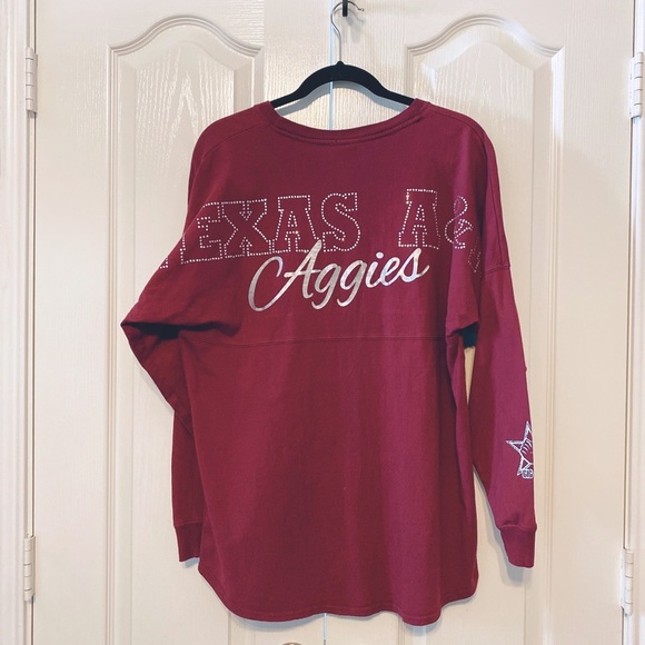 Texas A&M Aggies Long Sleeves T-SHIRT Size XS Rhinestones - Picture 3 of 9